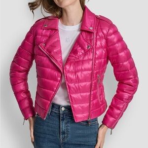Vibrant Pink Puffer Jacket for Women